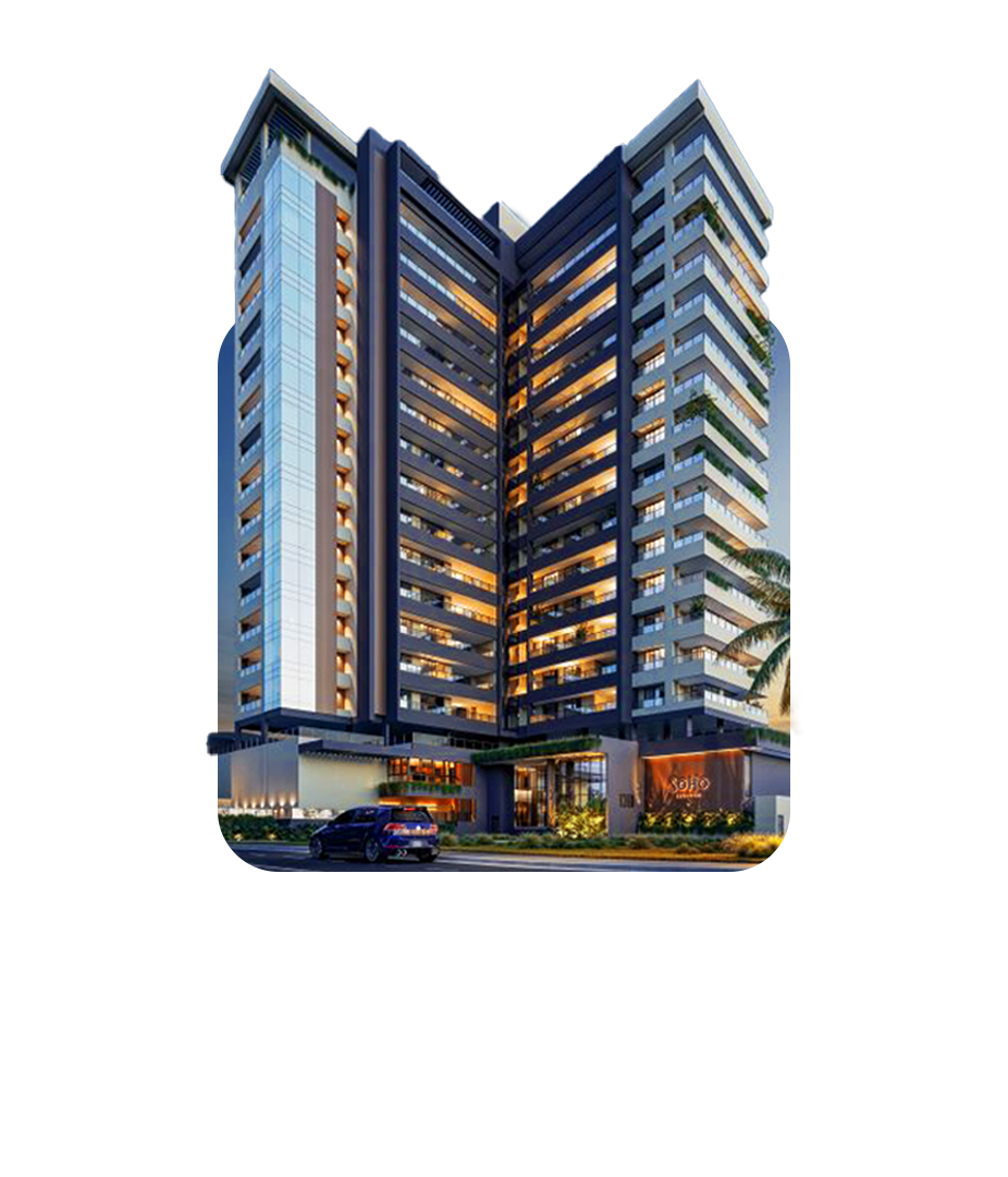 O Edifício Soho Exclusive é um empreendimento composto por uma Torre que contém 14 pavimentos.